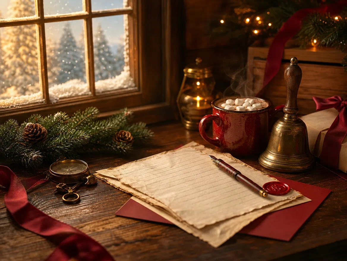 A North Pole desk prepared for a personal letter